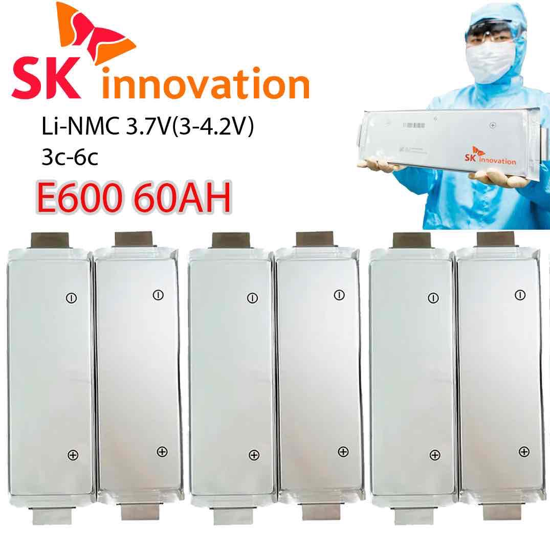Аккумуляторный елемент SK Innovation SK E600 60AH химия NMC 3.7v (пакет) емкость 60А/Ч разряд 3-6c 2500 циклов 900грам