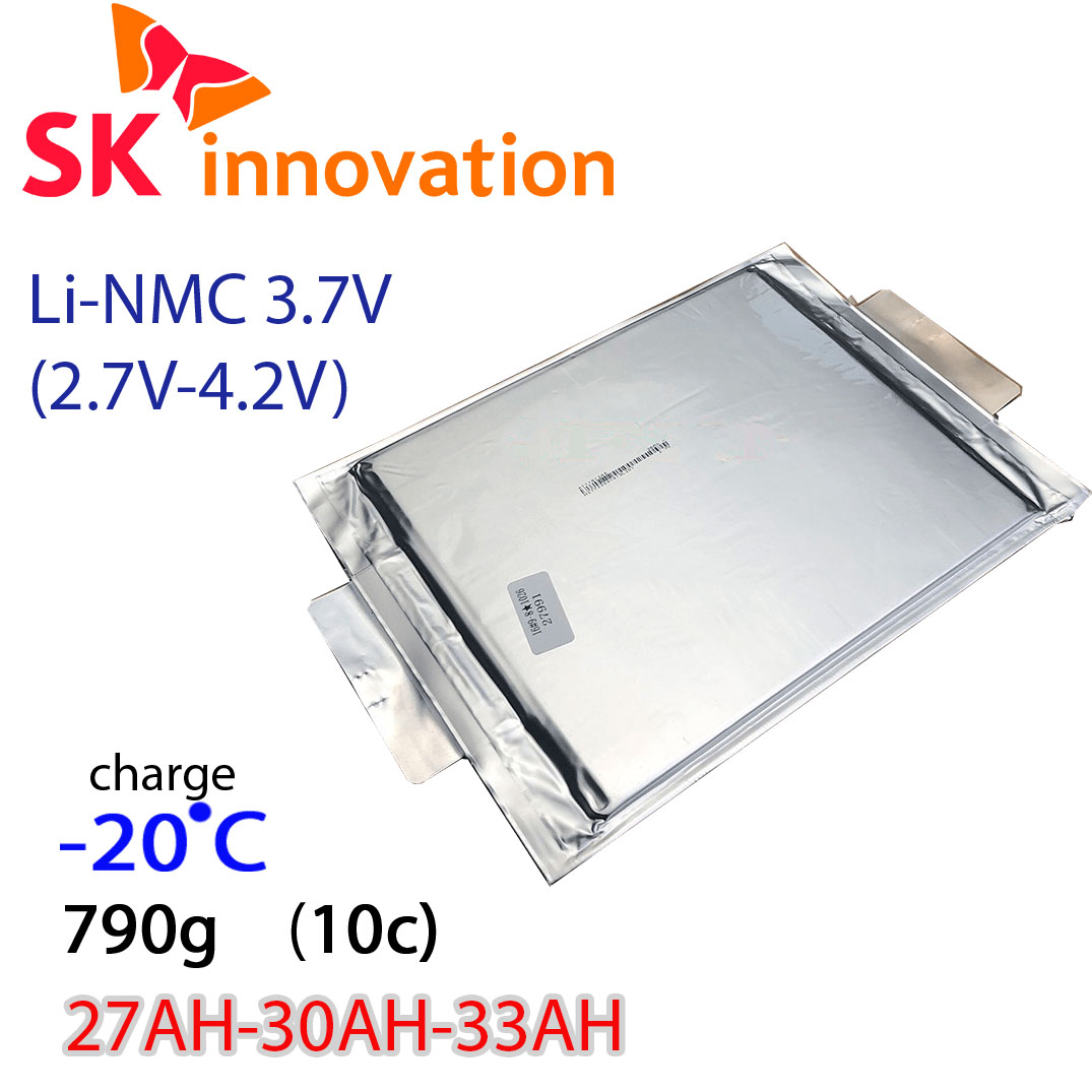 Аккумуляторный елемент SK Innovation SK33AH химия NMC 3.7v (пакет) емкость 30А/Ч разряд 5-10c 1000 циклов 790грам