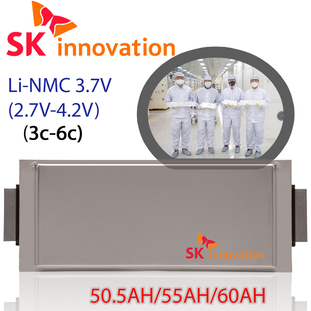 Аккумуляторный елемент SK Innovation SK55AH химия NMC 3.7v (пакет) емкость 55А/Ч разряд 3-6c 2500 циклов 810грам
