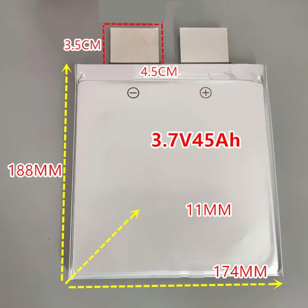 Аккумуляторный елемент SK Innovation SK45AH химия NMC 3.7v (пакет) емкость 45А/Ч разряд 3-8c 2500 циклов 750грам